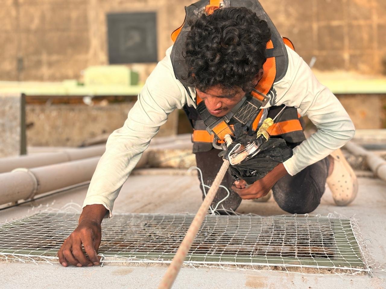 Duct Area Safety Nets Installation in Bangalore - Junia Safety Nets